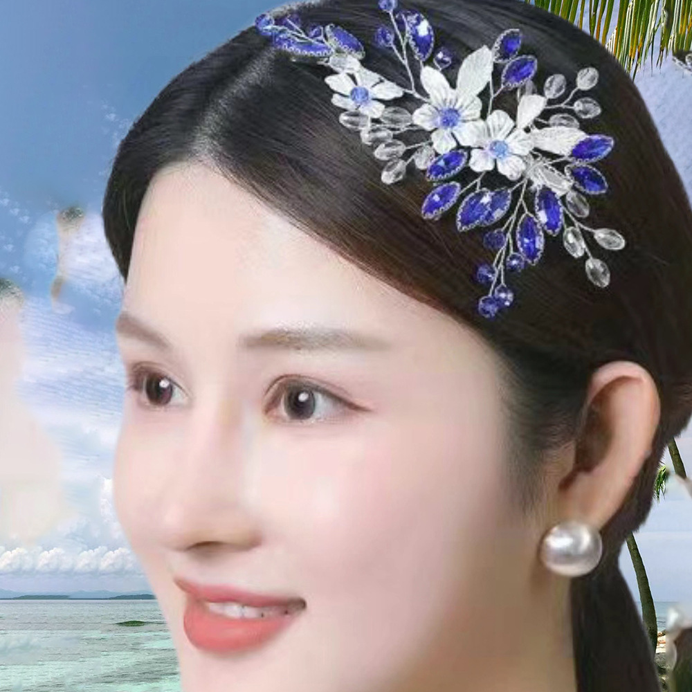 L1013 Carlo Accessories Cross-border Brides Diamond Headpiece Korean Version Simple Water Diamond Hair Pin Hair Accessory Crystal Alloy Hairpin