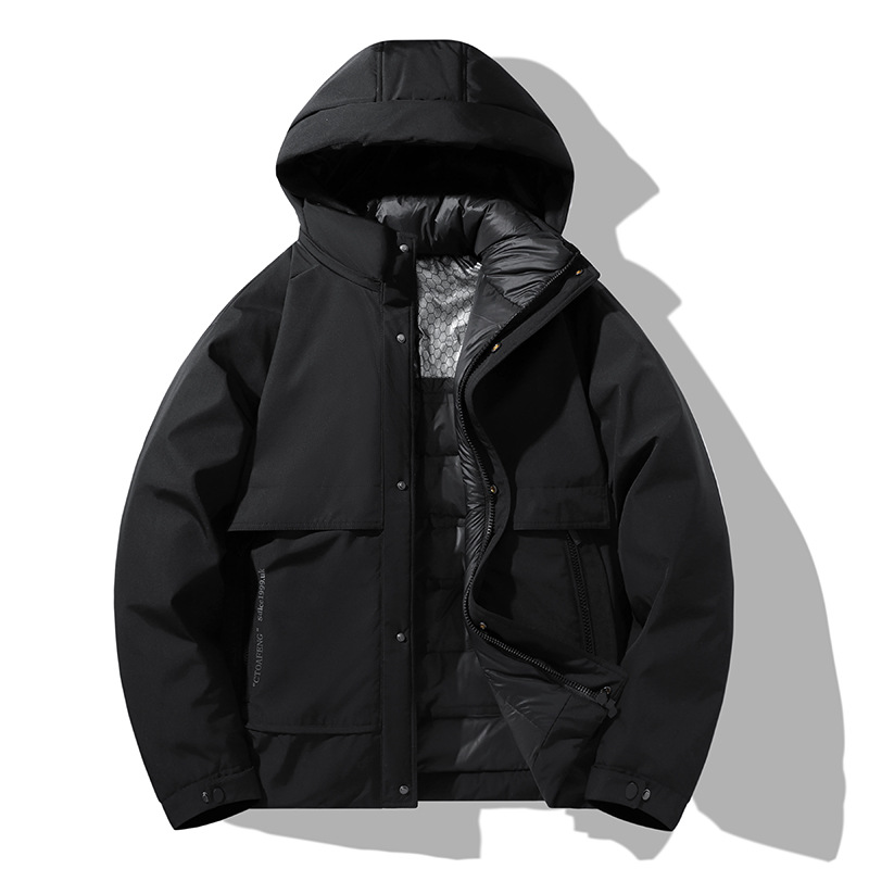 Chaqueta de plumón para hombre marca de moda de invierno para hombre 90 plumón de pato blanco con capucha ropa de abrigo casual para hombre ropa de trabajo chaqueta de plumón