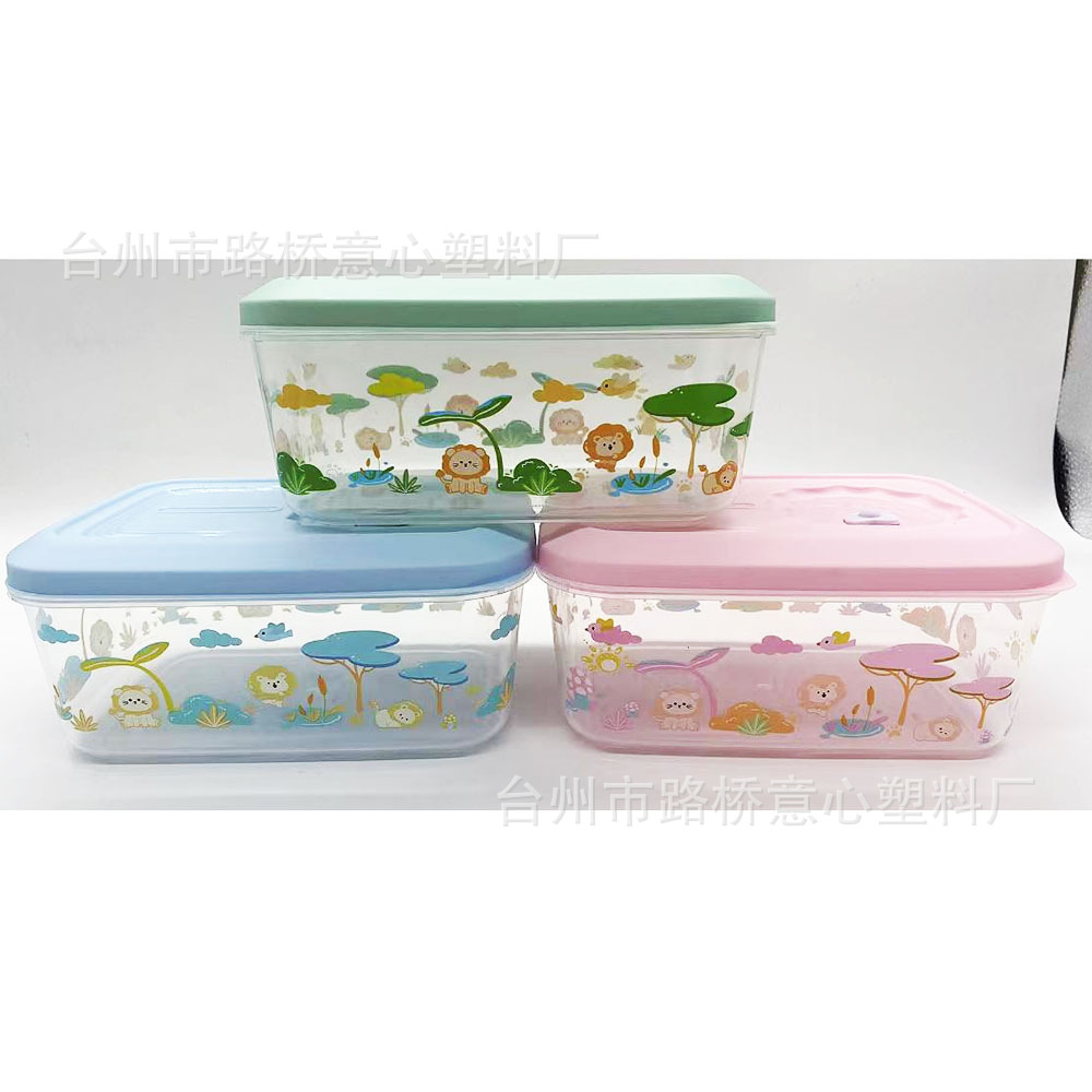 Caja de Almacenamiento Rectangular para Refrigerador 2350ml Set de 3 de PP