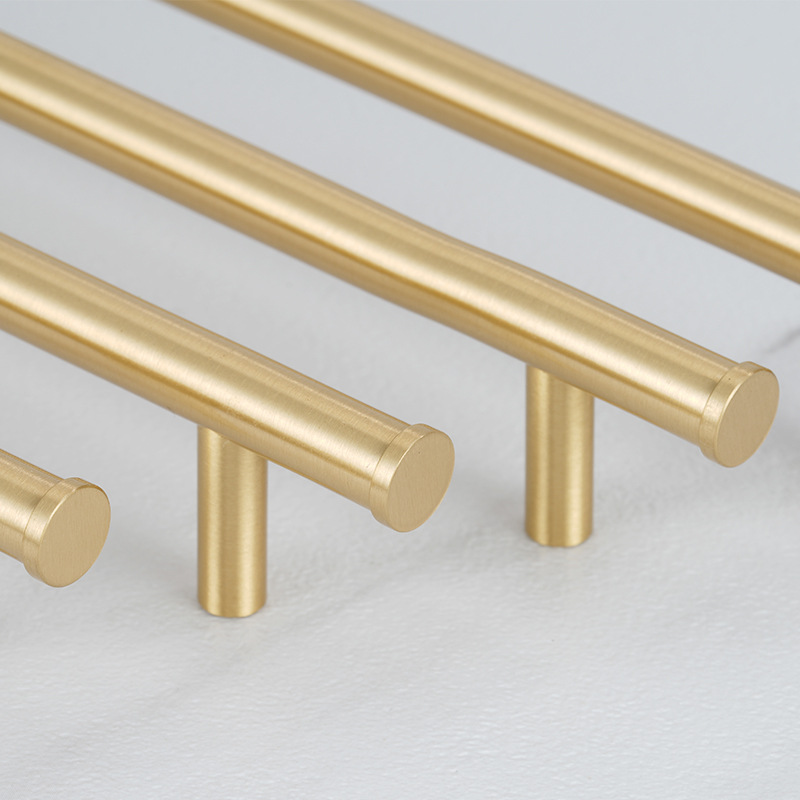 中式簡約純黃銅實心單長孔隱形暗裝家具五金衣鞋廚抽屜櫃門拉把手