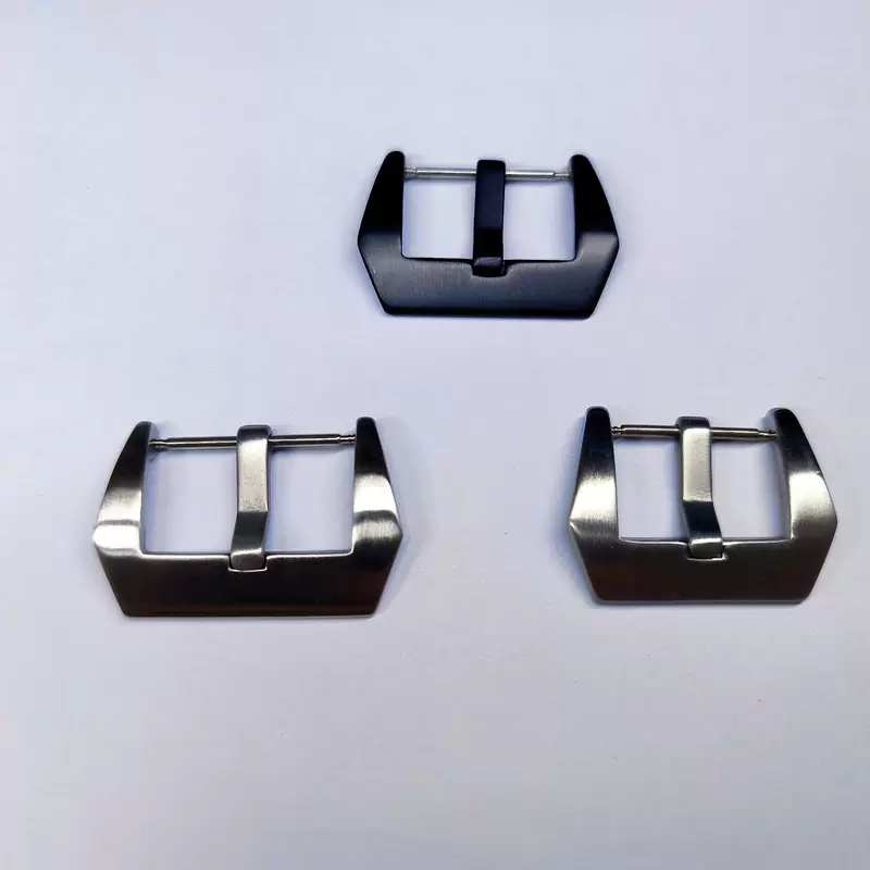 Belt, matte silver black buckle, watch, 24mm