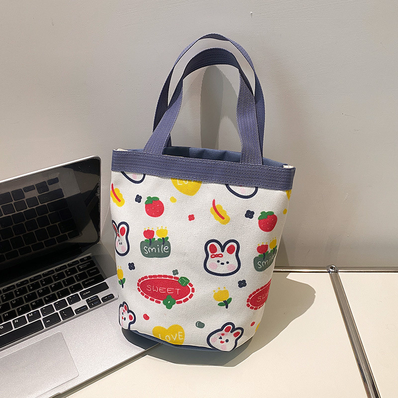 【ストア】かわいいイラストバケツポータブル韓国風ガールハートママランチバッグ仕事用小さなトートバッグ子供用|undefined