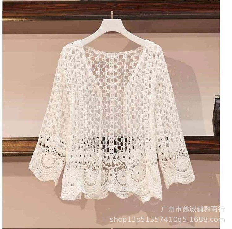 Женская пляжная накидка с длинным рукавом, one size (длина 65 см), защита от солнца, лёгкая