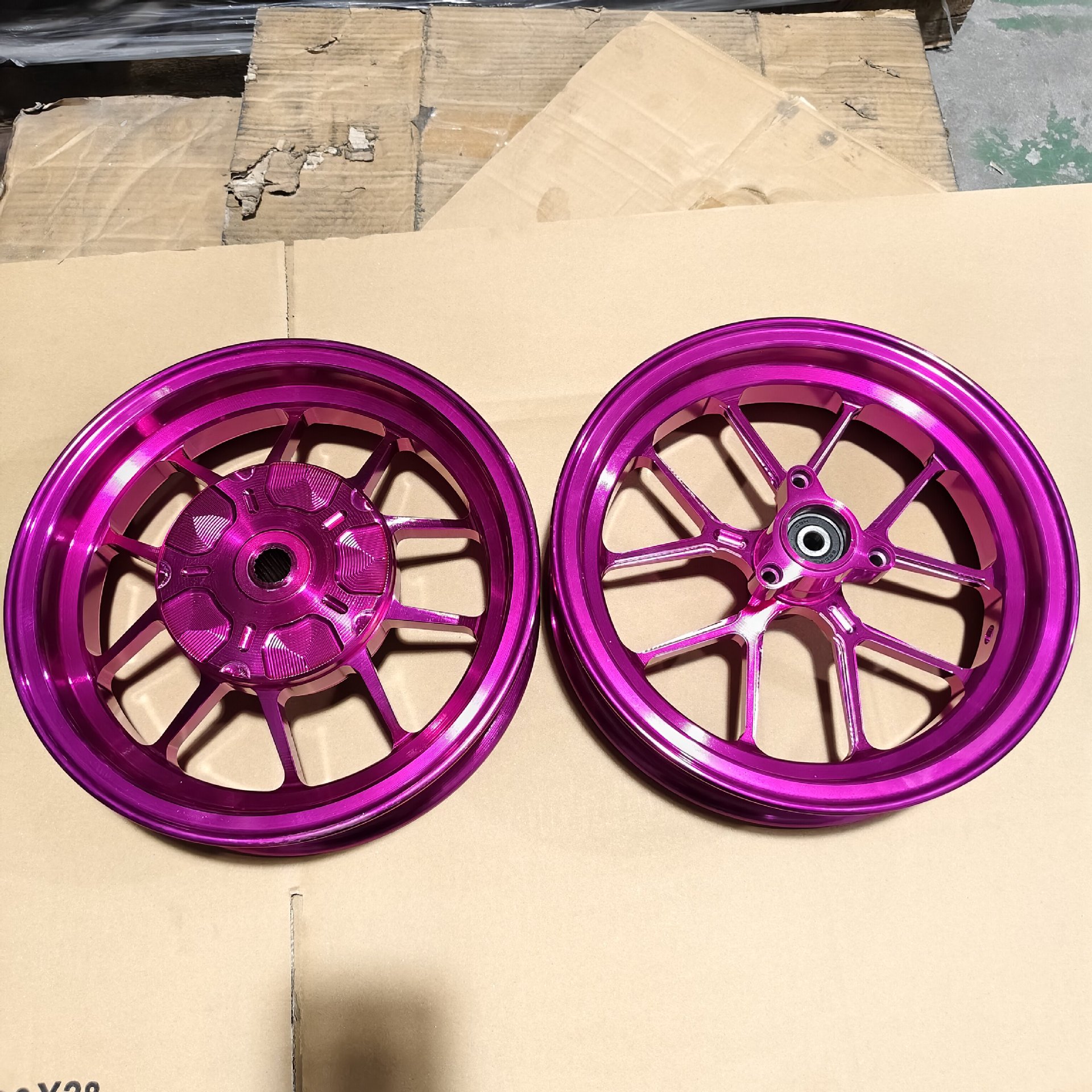 Lin Hai Kuqi 10inch Front and Rear Wheel Hubs for Fuxi Qiaoge Ghost Fire 100CC Lingying 100 Kuqi RS Steel Rim Motorcycle