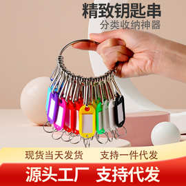 钥匙扣出租房钥匙盘钥匙圈分类金属钥匙环钥匙收纳圈	钥匙标签