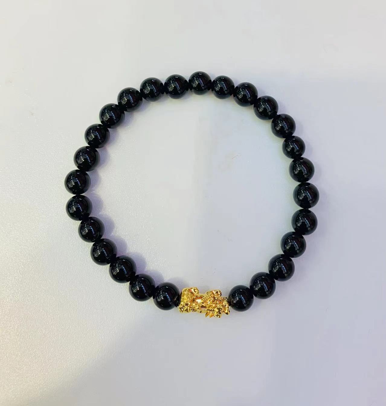 파이 시우 블랙 마노 팔찌 (6 단어)