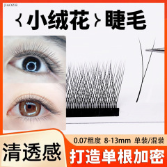 小絨花睫毛嫁接V型二葉草yy睫毛不散根柔軟自然單根加密美睫店用
