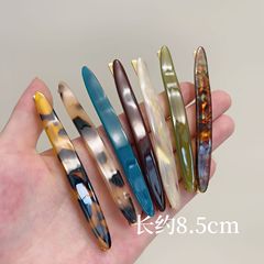 レトロなアセテートヘアピンサイドクリップ女性用 2025 新しいハイエンド前髪クリップワンラインカモノハシクリップヘアピン