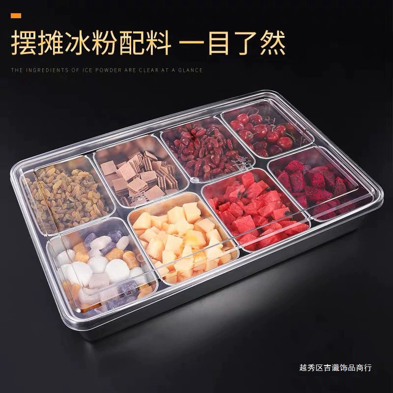 Маленькая коробка для ингредиентов из нержавеющей стали, контейнер для порошка льда и приправ с крышкой, коммерческая коробка для фруктов и продуктов