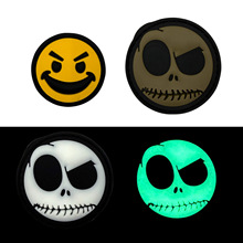 PVC橡胶3D徽章邪恶的笑脸黄色可爱笑脸补丁魔术贴带勾配饰臂章