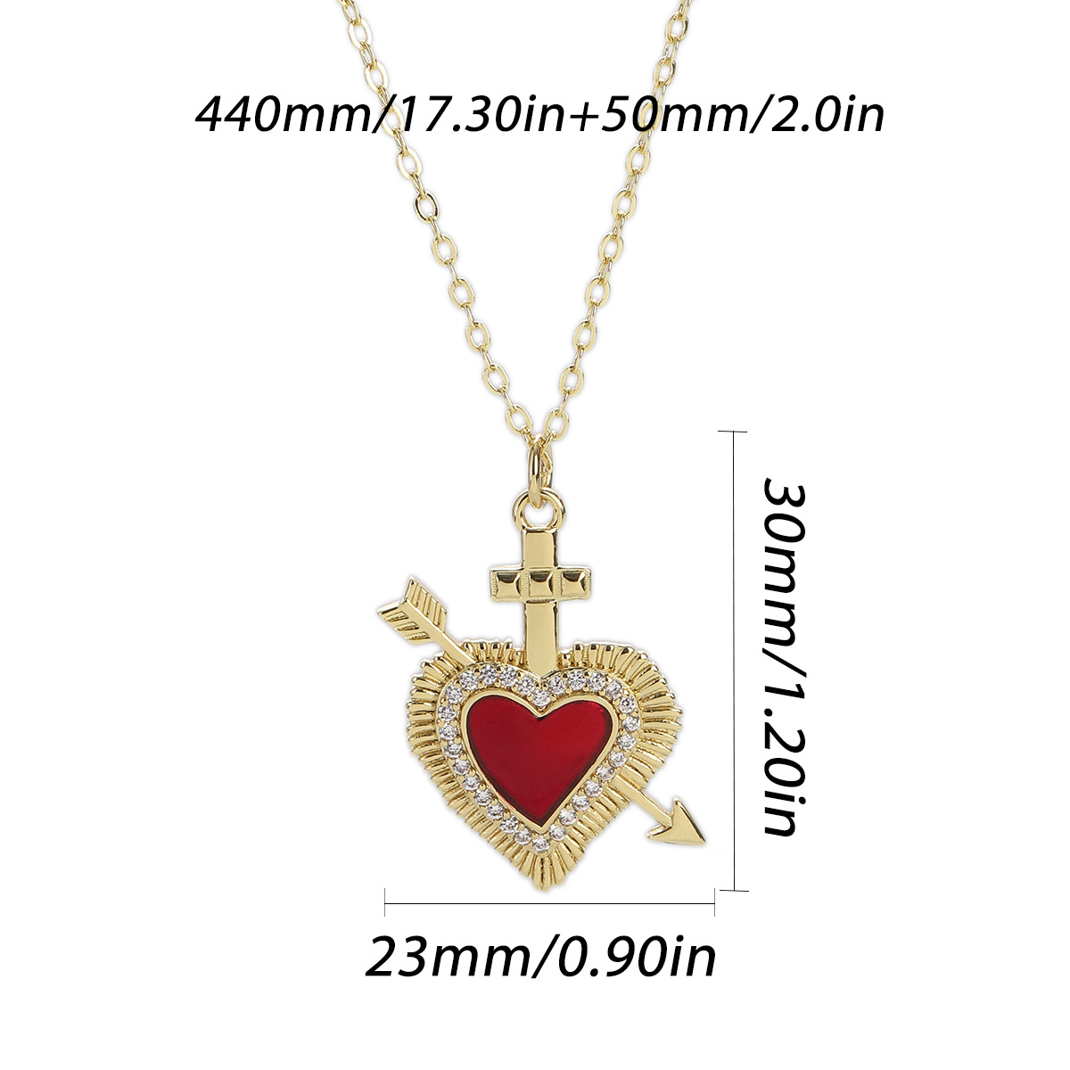 17g Weight Pendant, Chain Jewelry Making Type Copper Chain Material 1 Piece Quantity Holiday, Street Occasion Copper Material Heart Shape Pattern Unisex Gender Plating Design Retro, Simple Style Style 1 Piece Copper Heart Shape Pendant Chain 8
