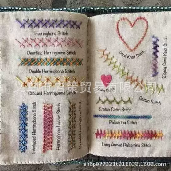 Cross-border new Stitch Book Handmade Fabric Embroidery Square Needle and Thread This Loose-leaf Book DIY Needle Book