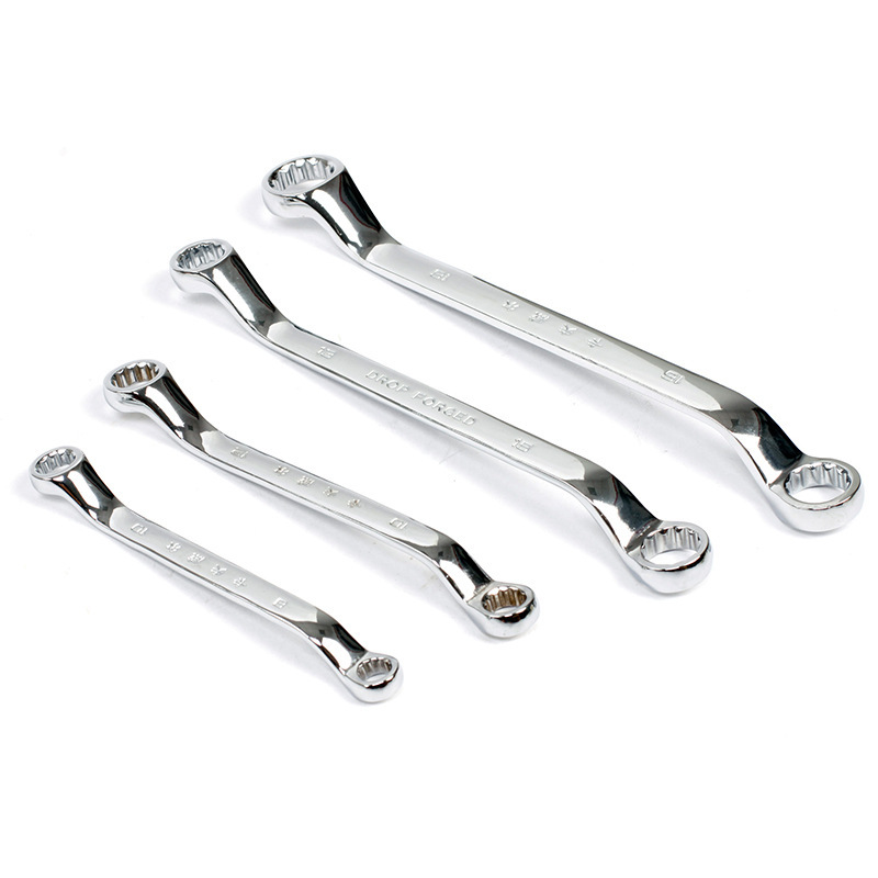 卡夫威尔电镀抛光双头梅花S扳手汽车维修套装眼镜12角钢制大扳手