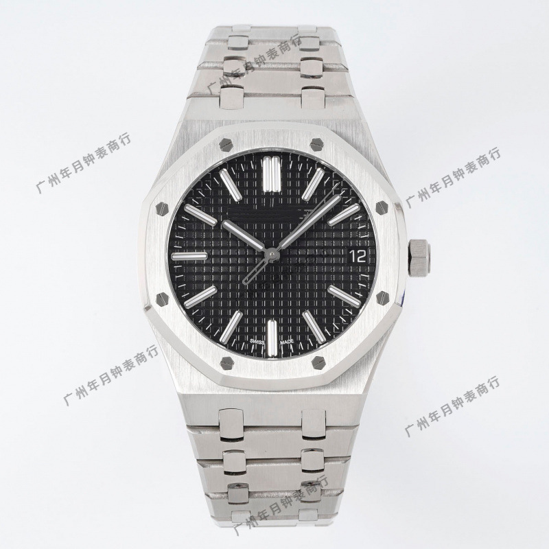 Aigebi Ap Royal Oak 15500 15510 Fully Automatic Mechanical Watch for Men with Stainless Steel Strap and Octagonal Porthole Dial