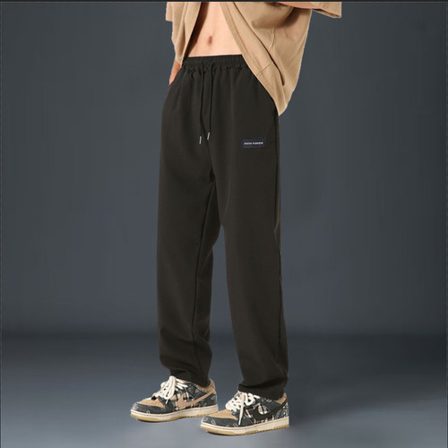 Men's Ice Silk Thin Fit Loose Straight Leg Casual Pants 2025 Summer Plus Size Trendy Sporty Breathable Korean Style