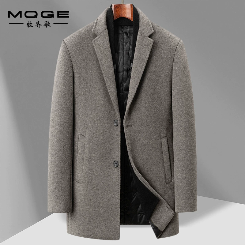 Осенние и зимние новые мужские шерстяные пальто средней и длинной шерсти шарф воротник бизнес повседневный хлопок шерстяное пальто мужское пальто