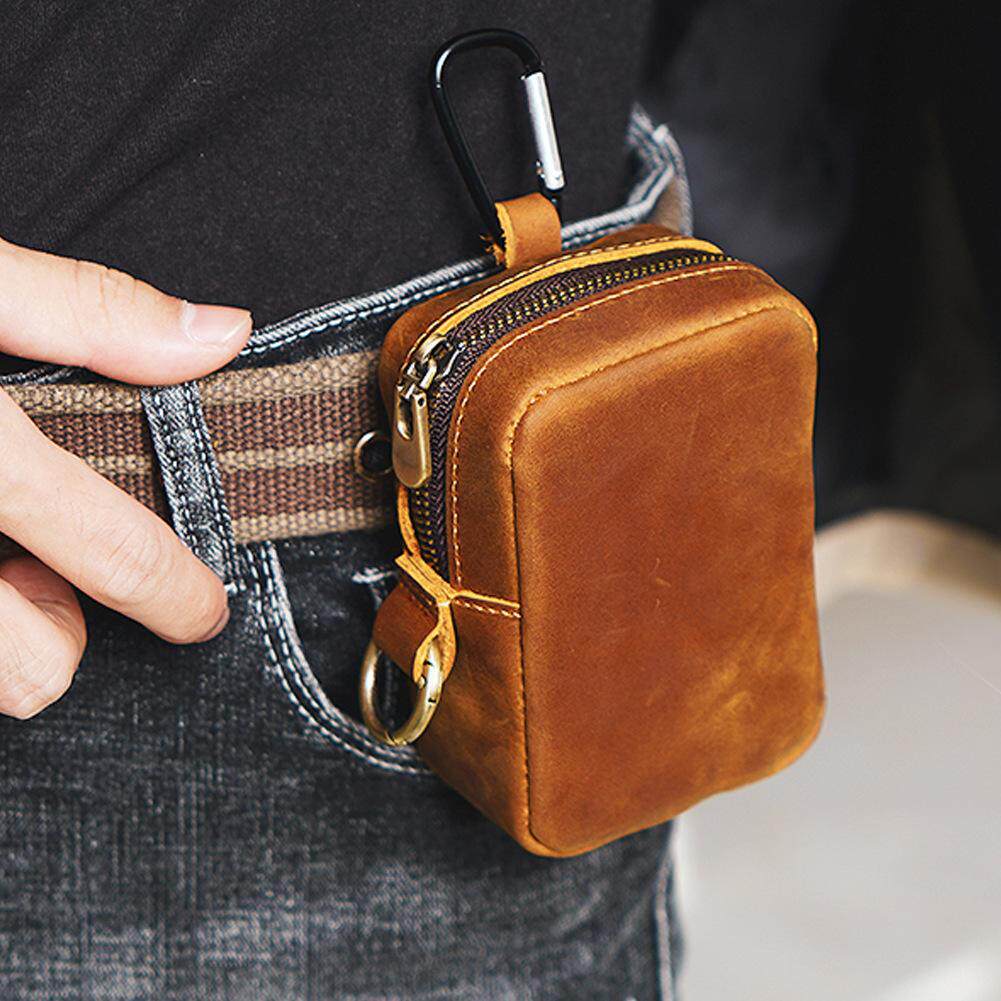 Original Soft Leather Storage Bag, Coin Purse, Card Holder, Belt Bag, Running Sports Mini Hanging Bag, Casual Outdoor Bag
