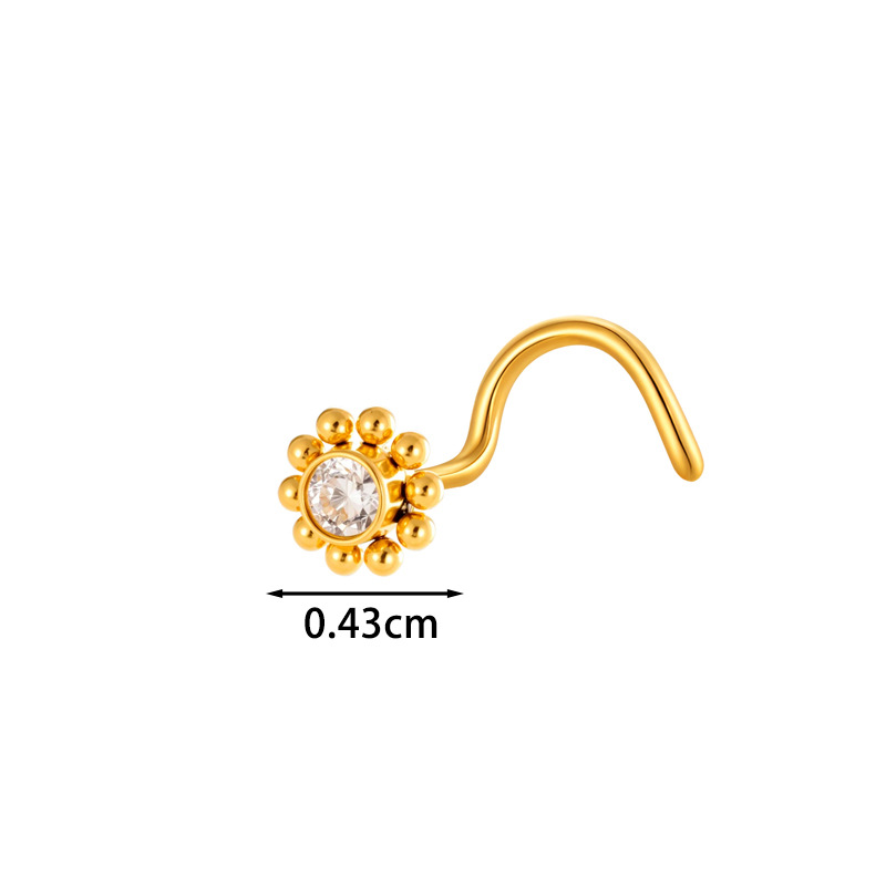 G23/F136 Titanium Allo S Rod Stud Micro Pave Zircon Hollow Heart Rose Flower European And American Nose Piercing_voghion.com