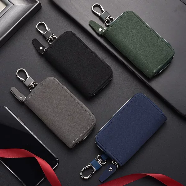 Italian suede key bag men's waist hanging key ring household large capacity female fashion Korean multi-functional car