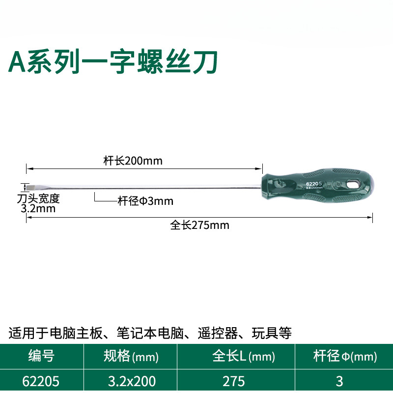 Destornillador de cabeza de rábano pequeño destornillador de ciruela de boca plana cruzada