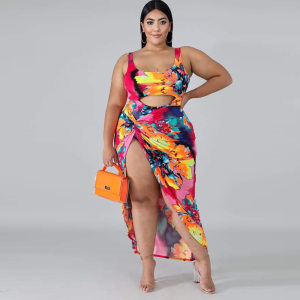 product - wholesale Plus Size Digital Printing Siamese Bikini Beach Sexy Swimsuit Two-Piece Suit - 3