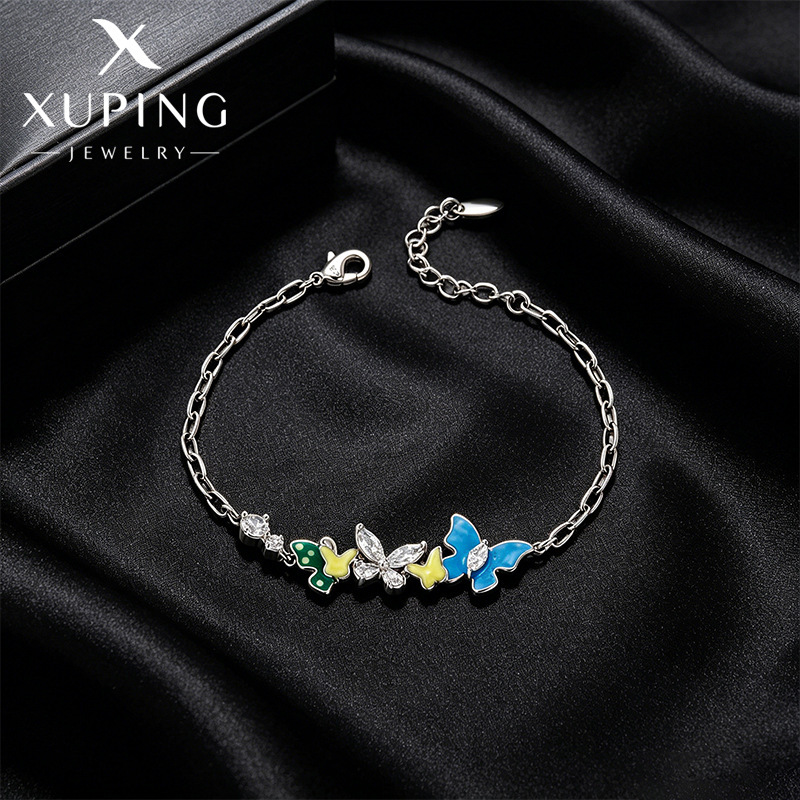 Xuping Europa y los Estados Unidos de moda transfronteriza simplista ins brazalete de aleación de cobre geométrica redonda pequeña pulsera de azúcar al por mayor mujeres