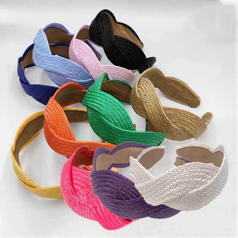 80g Weight Retro Simple Style Solid Color Cloth Handmade Knitting Hair Band