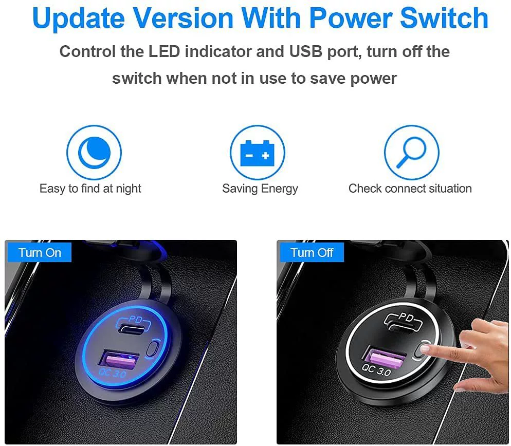 Зарядное устройство для автомобиля с QC3.0 быстрая зарядка, двойной USB, автомобильная зажигалка 24В, грузовик, PD быстрая зарядка