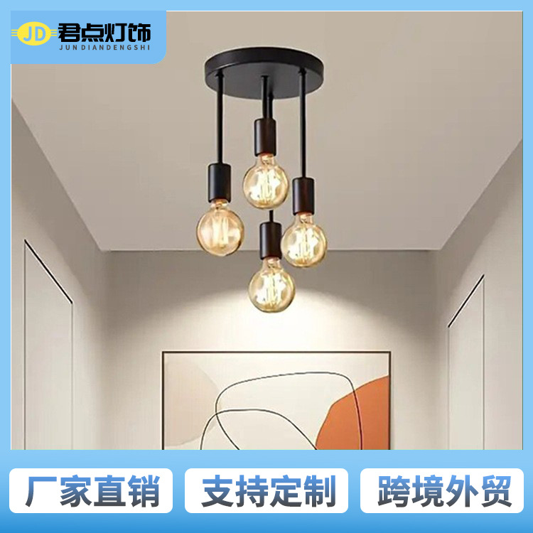 Transfronterizo amazónica simple lámpara de techo de tres extremos comedor dormitorio estudio sala de estar lámpara de lámpara de lámpara de lámpara de escalera