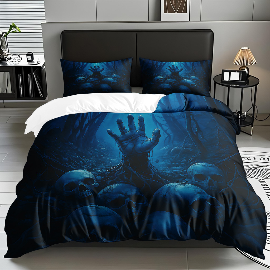 TEMU / JIT transfronterizo hogar cabeza de colcha impresa digital conjunto de edredón abrasivo fuente de ventilación fábrica directa