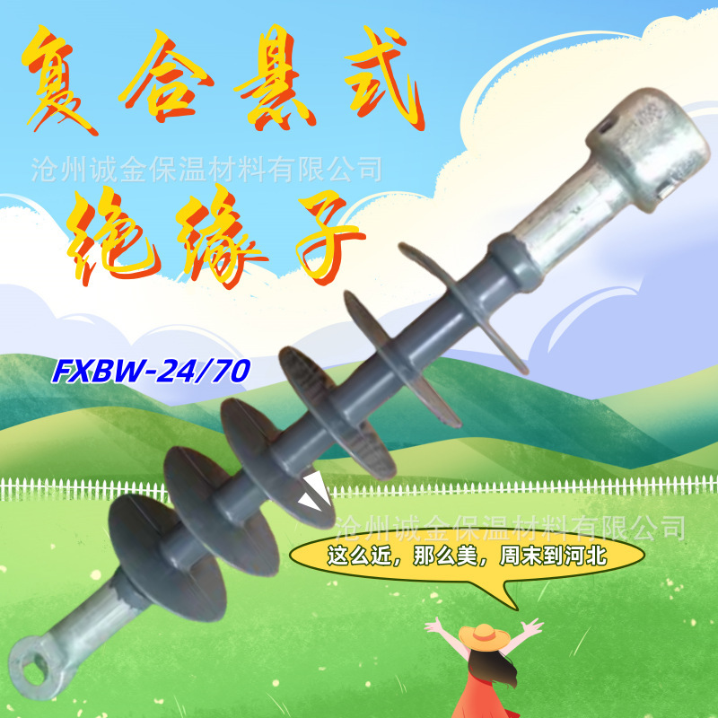 户外高压复合悬式绝缘子FXBW4-24/70硅胶间隔棒绝缘子跨境灰色