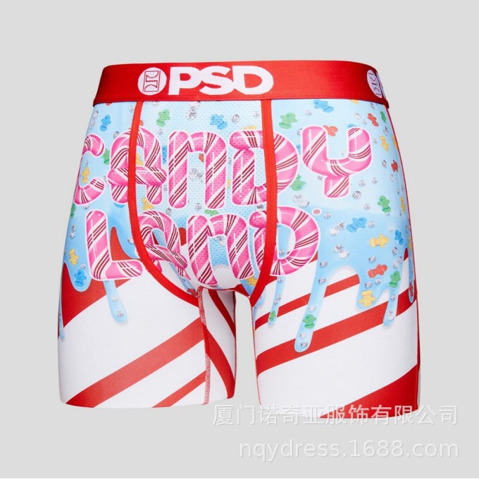 2023 Men's P47-71 European and American Cross-Border Exclusive Men's Trendyy Underwear Printing Four-Needle Six-Thread Jacquard