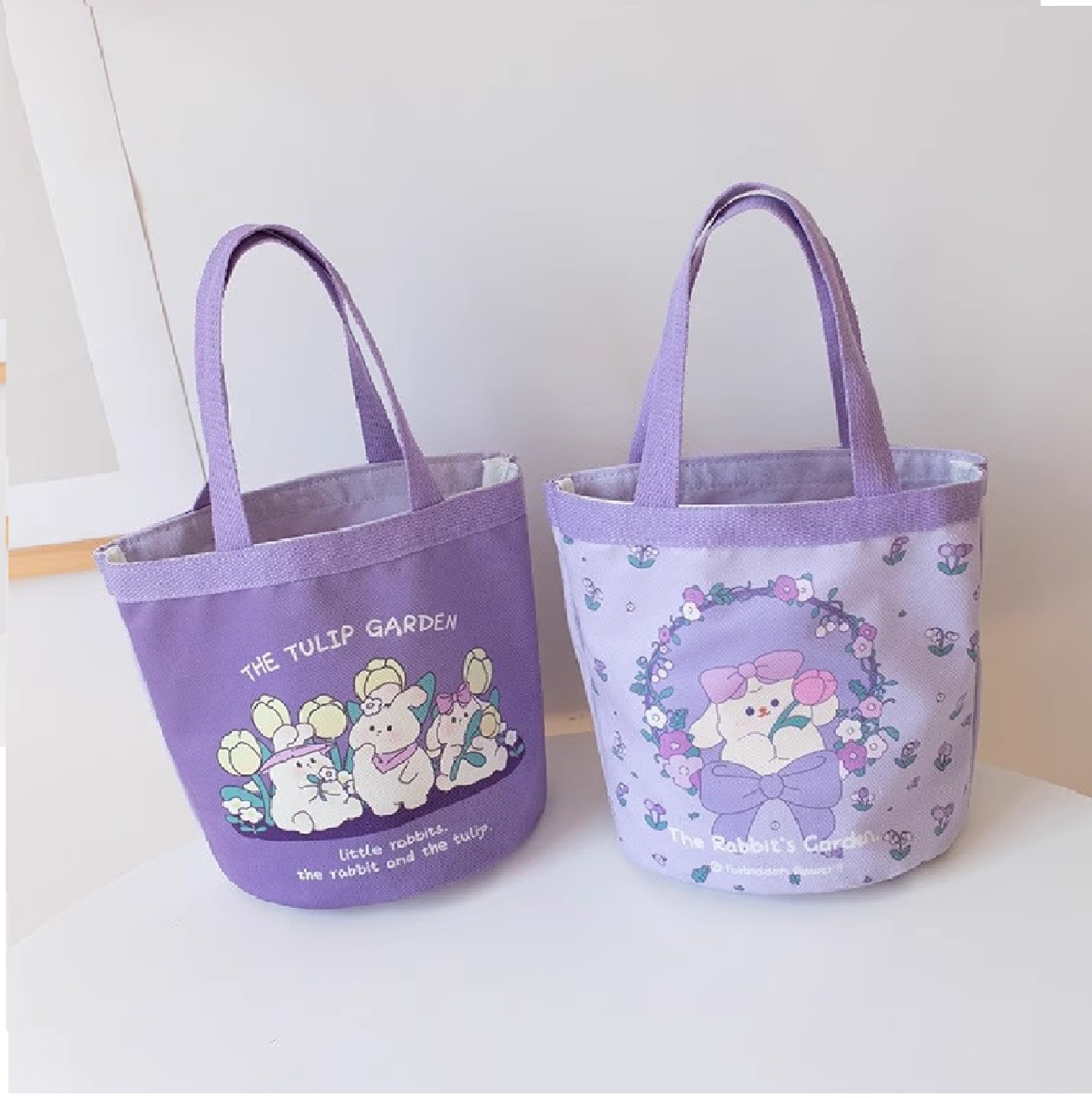 2023新款小兔子手提包女小拎包饭盒袋上班外出迷你手提圆筒拎袋子