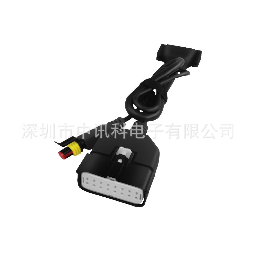 中国重汽12P外螺纹塑料外壳黑色（黑色塑料盖+2个黑色插件）