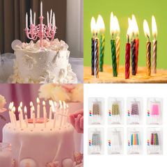 Birthday candle cake candle crystal thread candle colorful gold and silver thread candle creative sticky candle 10 pieces