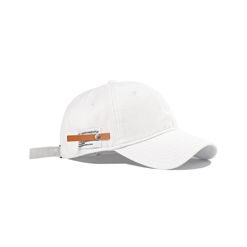 Original retro versatile English small leather label duck cap for women casual baseball cap men soft top simple brown hat