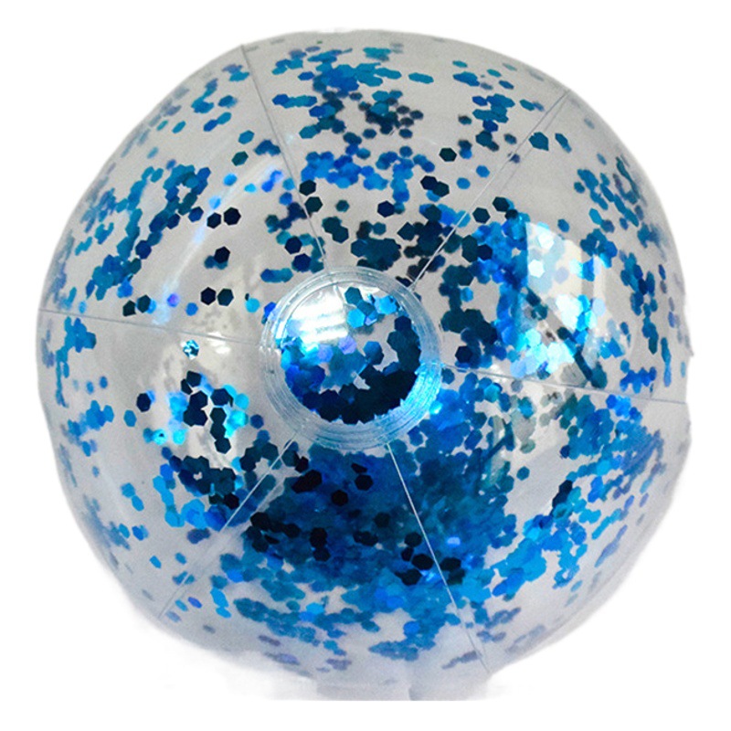 En stock al por mayor Amazon súper transparente PVC flash bola agua juguete foto apoyos inflable lentejuelas pelota de playa