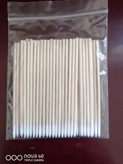 Embroidery 300 pieces bagged cosmetic cotton swabs disposable cotton sticks 7cm wood cotton swabs pointed tip cotton swabs wholesale
