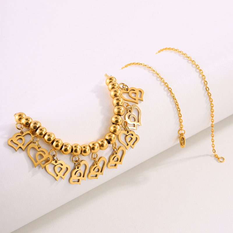 Necklace Classification 304 Stainless Steel Chain Material PVD Coated Real Gold Plated Heart Shape Stainless Steel Exaggerated Waterproof Non Tarnish Titanium Steel Necklace