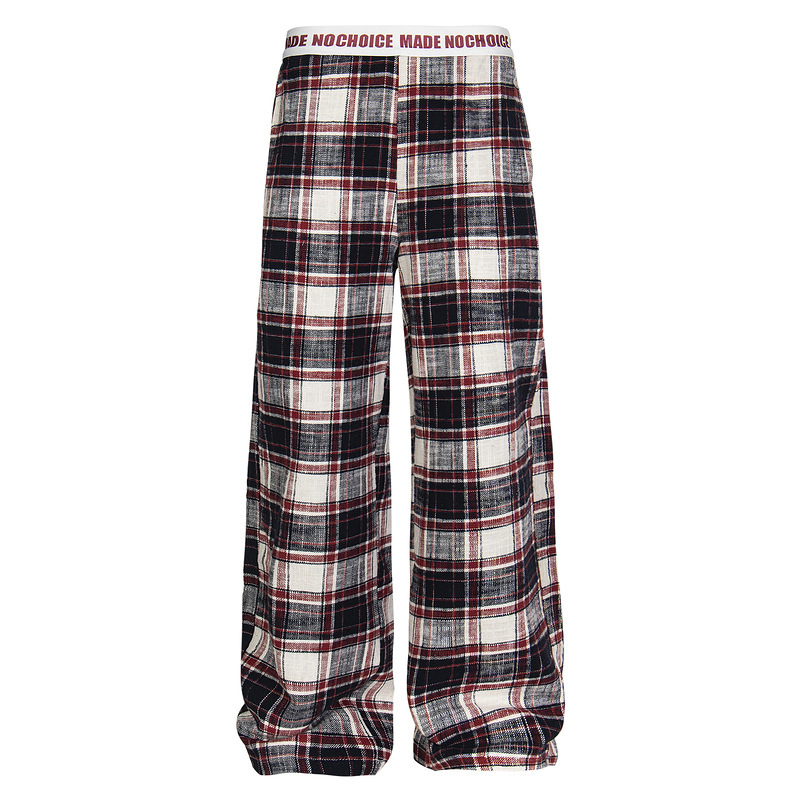 National Fashion Retro Plaid Casual Trousers for Men and Women Neutral Style Loose American Street Dance Straight Pants 2025 Spring New