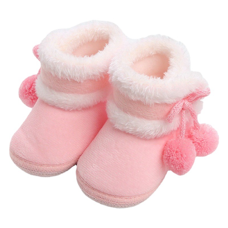 Zapatos de bebé de fondo suave cálido 0-12 meses de edad bebé niño hombres y mujeres más terciopelo algodón calcetines de invierno zapatos en stock
