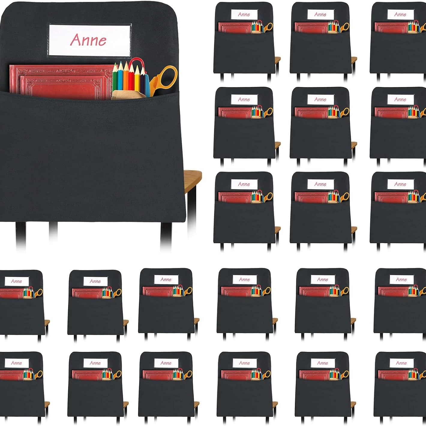 Карман для хранения студенческого кресла, с именем этикетки для классного кресла, вешалка для школы, детского сада