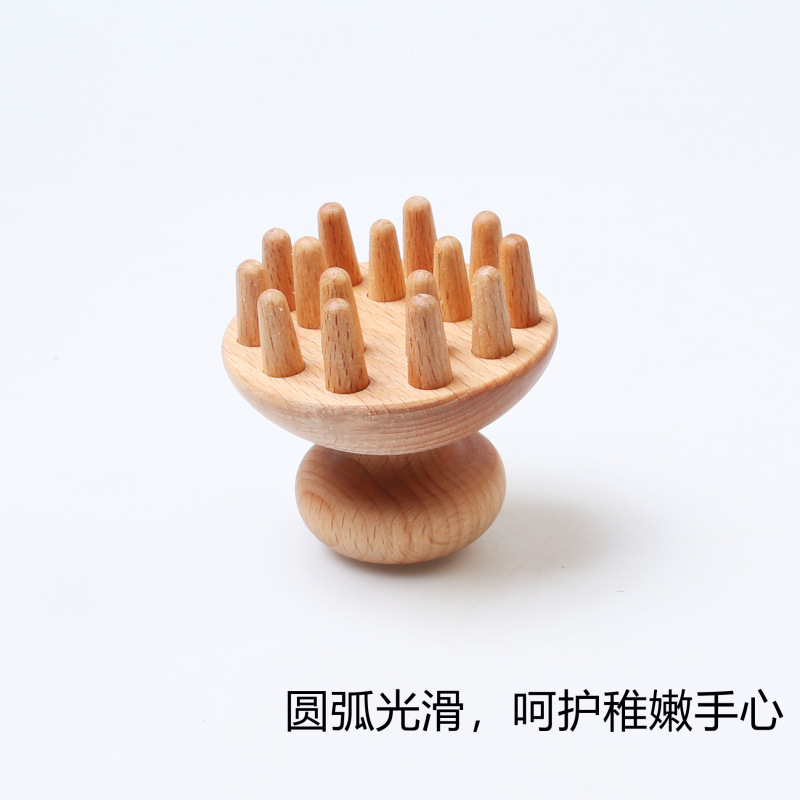 タコのケヤキの実木の頭のマッサージ櫛の経絡の頭皮のマッサージの爪の家庭用美容院の専用の頭のマッサージ|undefined
