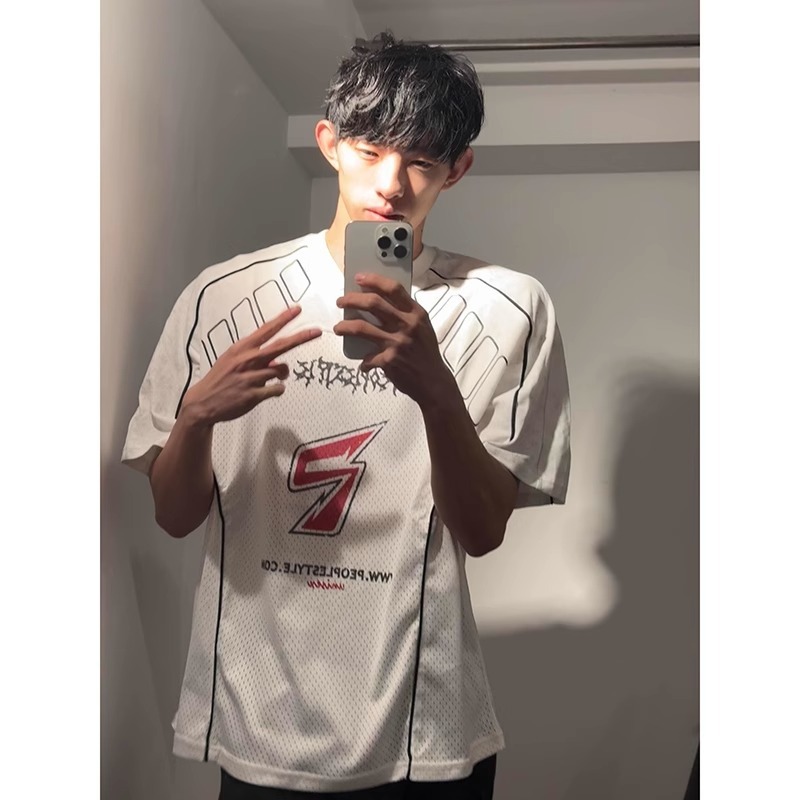 Men's Summer Mesh Quick-dry Breathable Motorcycle-style Short-sleeve Cycling Jersey T-shirt_viptrois.com