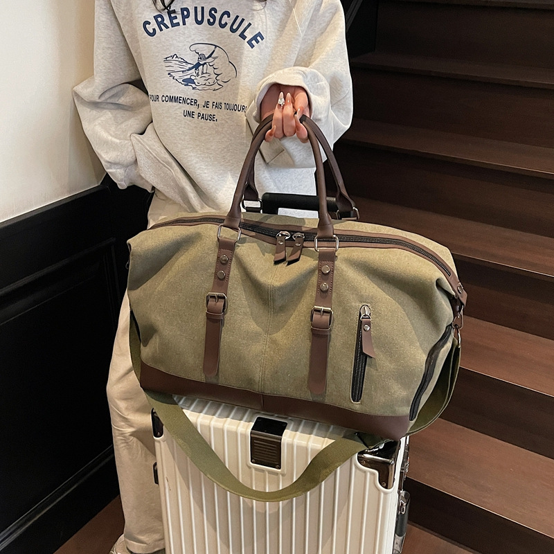 新型レトロ大容量キャンバス旅行カバン手提げ荷物カバンカジュアルシングルショルダーバッグビジネスハンドバッグ|undefined