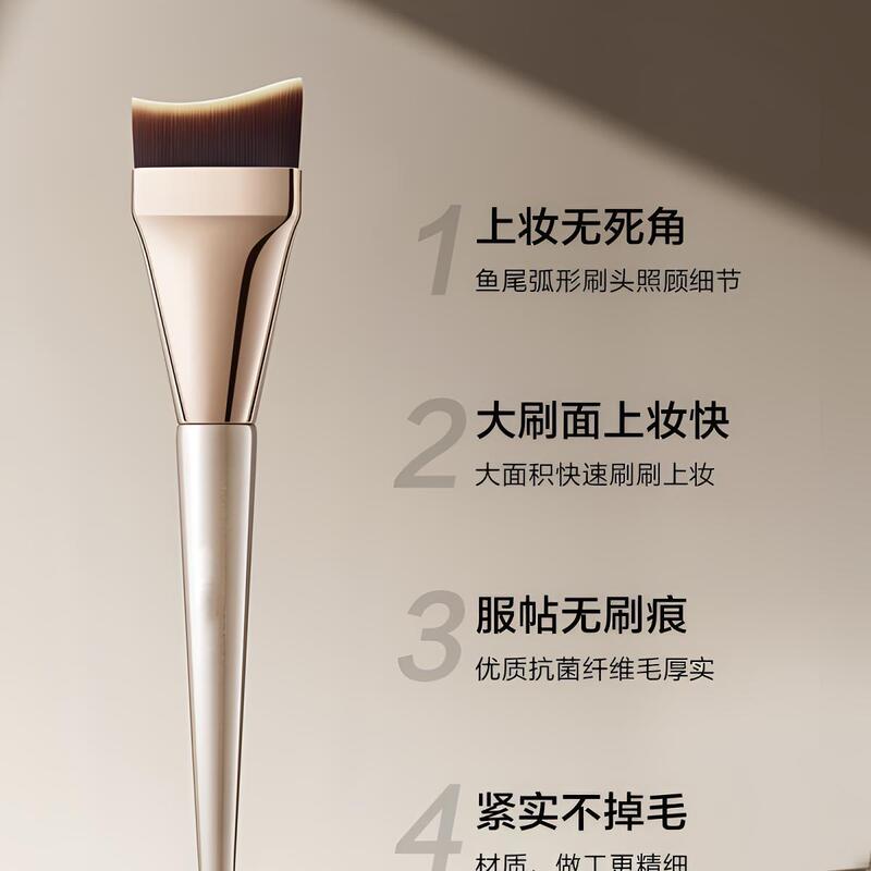 ファンデーションブラシ超薄型化粧師斜角三日月新米無痕韓国カバー扁頭ファンデーション魚尾化粧ブラシ|undefined