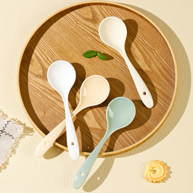 Internet Celebrous Dried Rice Spoon Ceramic Soup Spoon Eating Noodle Spoon Special Good-looking Spoon High-grade Long-handle Spoon Porridge Spoon Internet Celebrous Dried Rice Spoon Ceramic Soup Spoon Eating Noodle Spoon Special Good-looking Spoon High-grade Long-handle Spoon Porridge Spoon