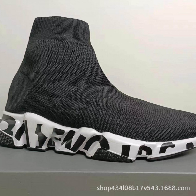 Balenciaga Speed Mid Graffiti Black White 605972-W05GE-1015
