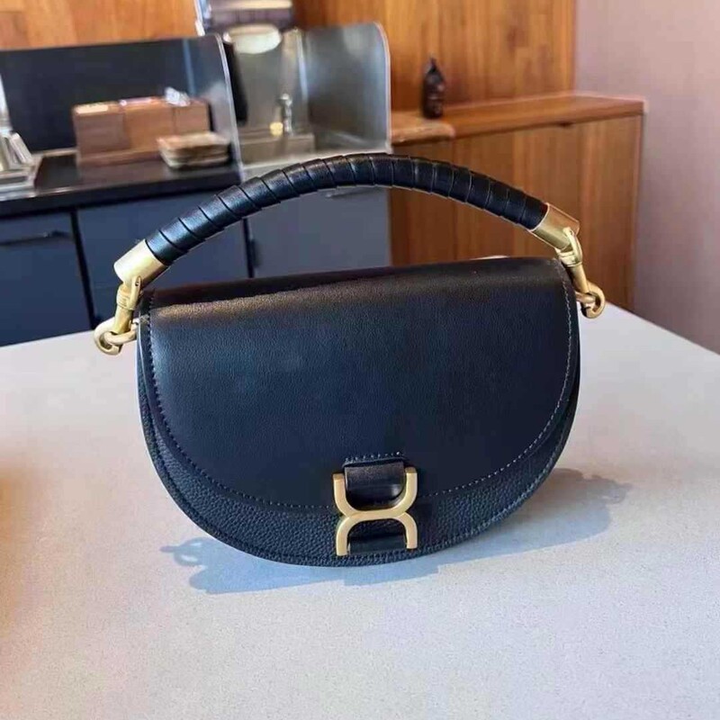 Cross-Border New Chloe Saddle Bag Niche Fashion Chain Crescent Handbag Semi-Circle Bag High-End Cross-Body Bag