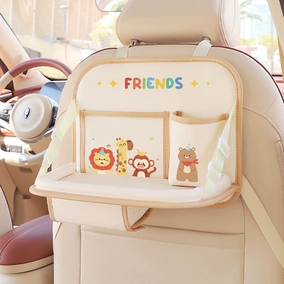 Car table board storage bag, foldable multifunctional storage - foldable-dining-table-beige-lion-monkey-cannot-be-used-on-a-tricycle